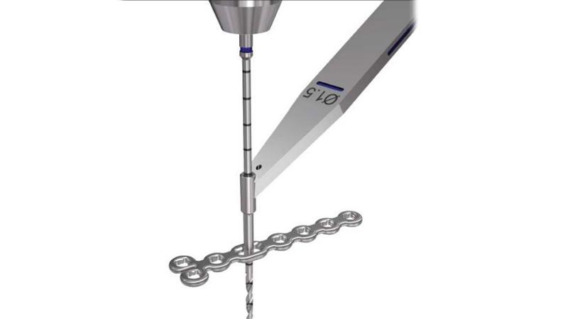 Variable Angle Locking Hand System double drill guide used for drilling in the nominal drill position