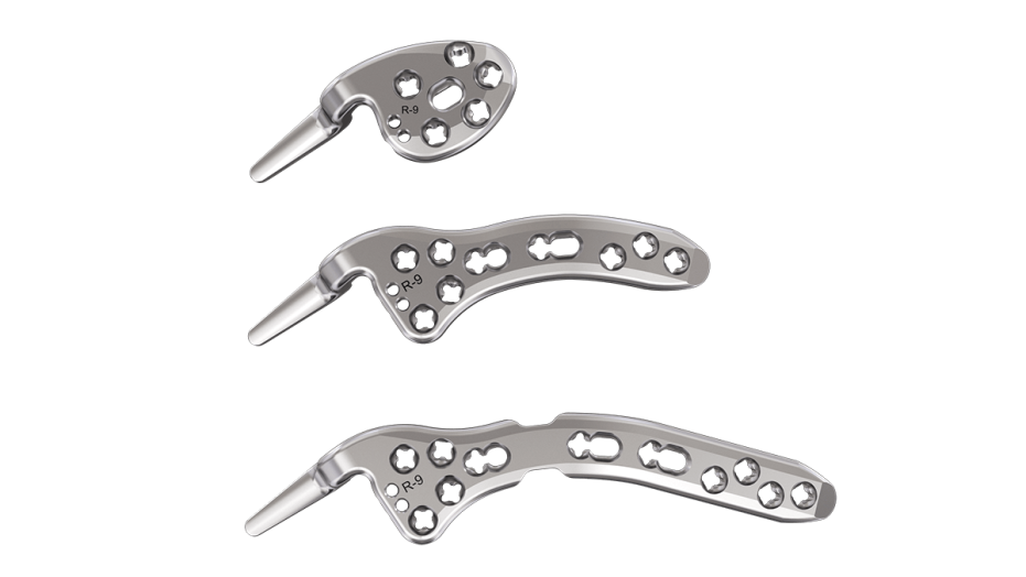 3 sizes of variable angle clavicle hook plates 